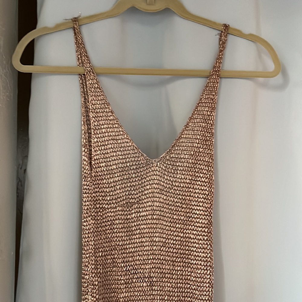 Rose Gold Metallic Knit Dress